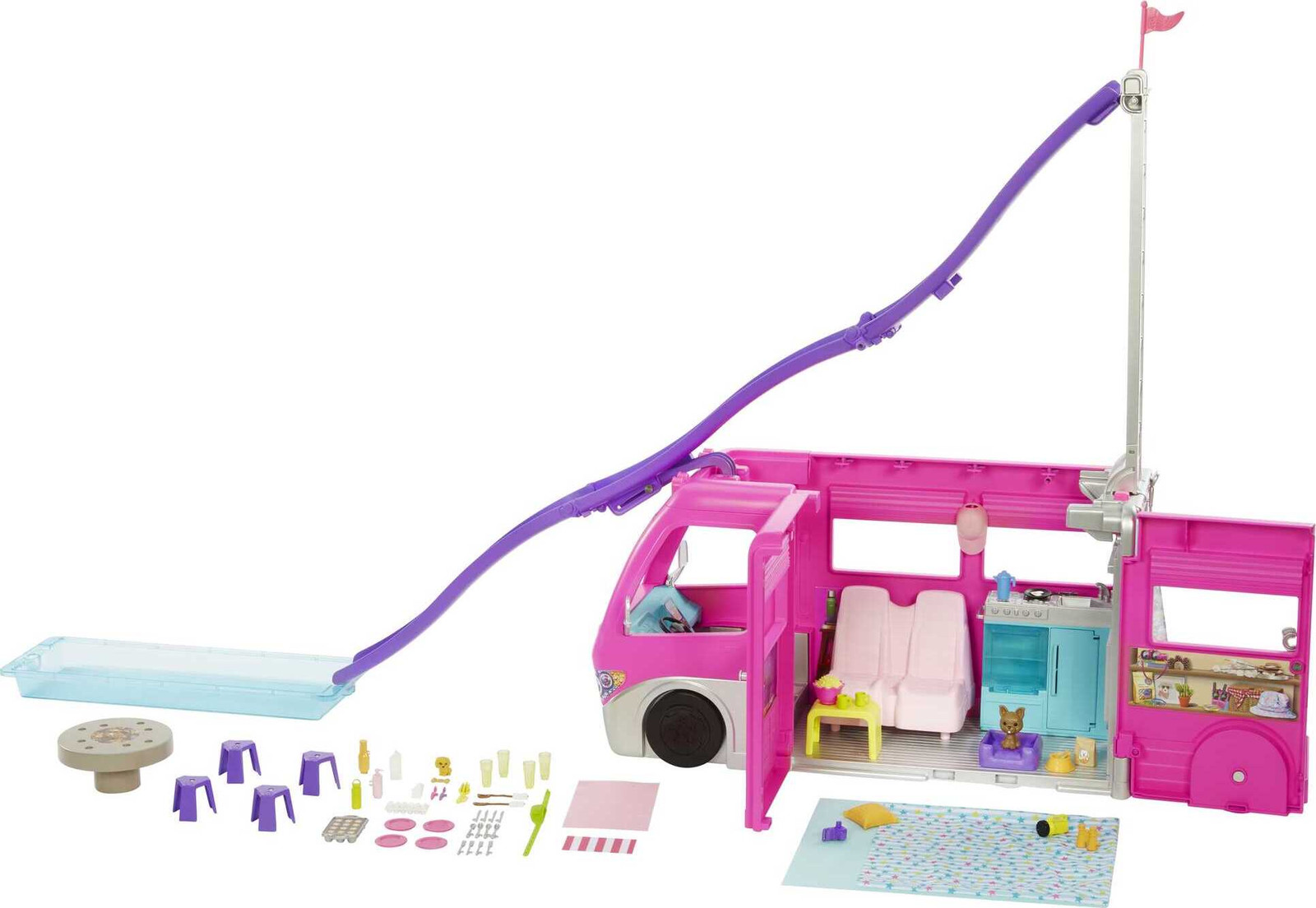 Barbie Super Avontuur Camper met accessoires
