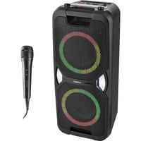 Life PE-1 Pure Partylautsprecher schwarz, Bluetooth, UKW Radio, Lichteffekte, Karaoke
