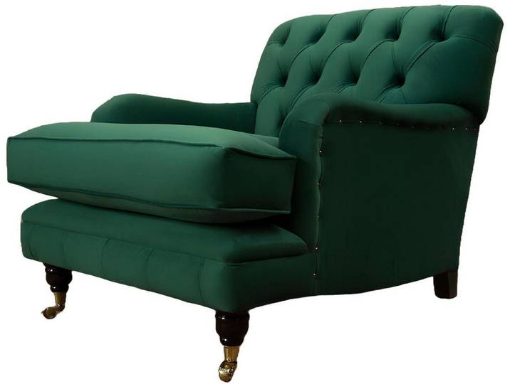 Xlmoebel Chesterfield-Sessel Eleganter grüner Stoff-Couchsessel im Chesterfield-Design (1-St., Sessel), Hergestellt in Europa