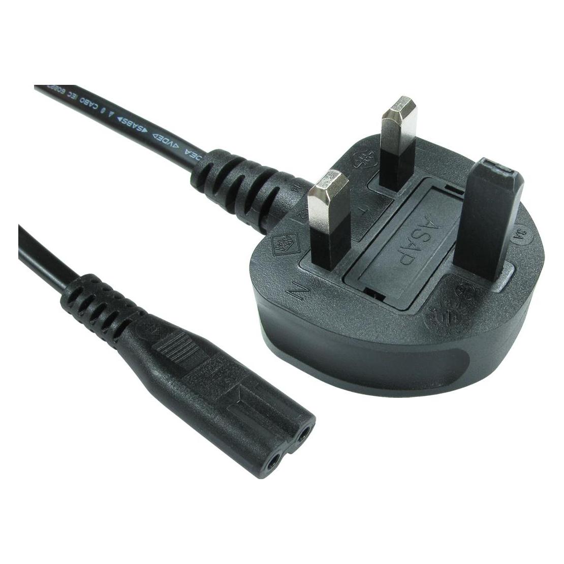 Cables Direct CDL 3m UK Plug to C7 Mains Lead (3 m) (RB-298-3MW)