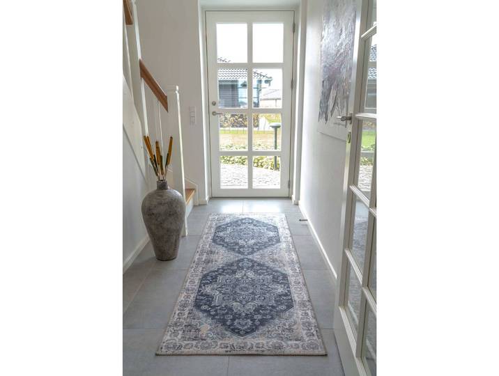 Tapis de couloir Havana 200 x 80cm Bleu/Bleu
