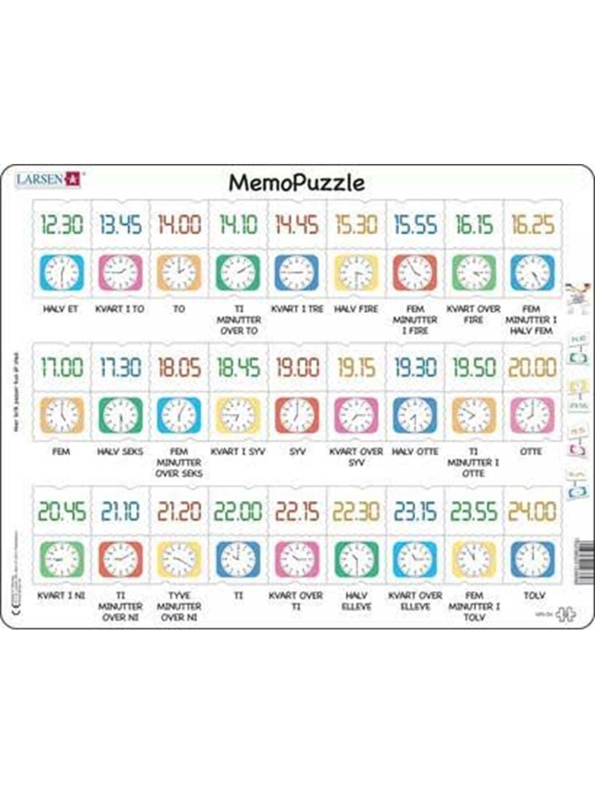 Larsen Puzzles Puzzle Uhr lernen - 54 Teile, Maxi (36.5x28. 2D Puzzles