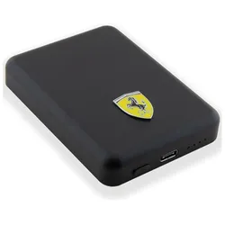Ferrari Powerbank FEPB5MNCAK 15W 5000mAh czarny/black Metal Logo MagSafe (5000 mAh, 15 W, 18.50 Wh), Powerbank, Schwarz