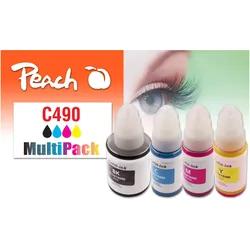 Peach, Druckerpatrone, Patrone Canon CISS GI-490 MultiPack remanufactured (BK, C, M, Y)