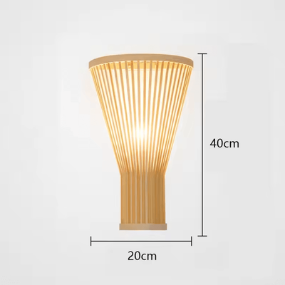 Inspire Curations Handwoven Bamboo Art Wall Sconce 20x40cm no Blub