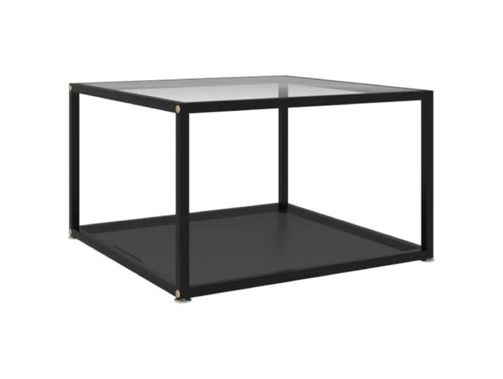 GHVBNMF Couchtisch 2 Ebenen Quadratisch 60x60x35 cm Glas Metall Stilvoller Beistelltisch fürs moderne Wohnzimmer mit 2 Ebenen für Zeitschriften und Deko, praktische robuste Ablage.