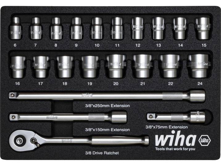 Wiha 44708 Gelenk-Steckschlüsseleinsatz-Set 280 mm (44708)