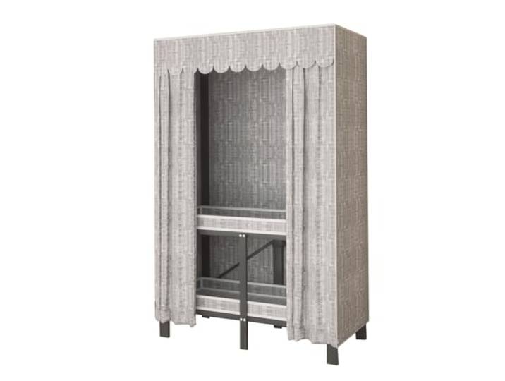 LigedamaiEU Tragbarer Kleiderschrank, Kleiderständer mit Abdeckung, freistehende Schränke Stabiler Stahlrahmen, geräumige Aufhängung, passt ins Schlafzimmer(100x51x170CM)