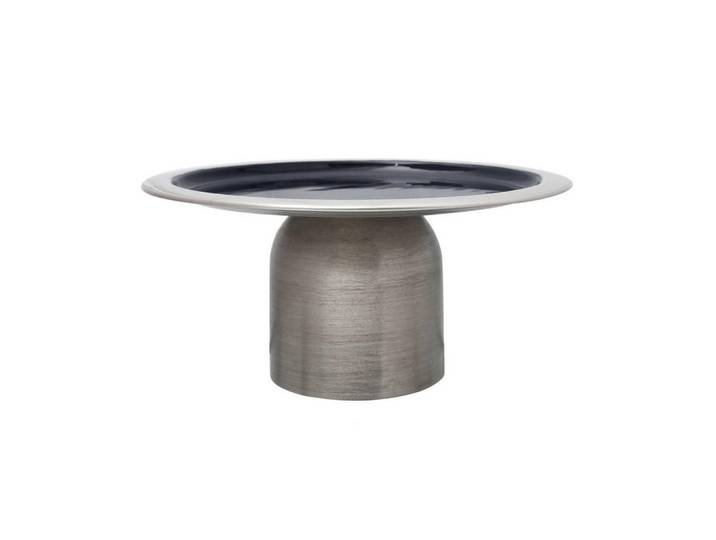 Kayoom Tortenplatte, Silberfarben, Dunkelblau, Metall, rund, 14 cm, handgemacht, Geschirr, Tischkultur & Serviergeschirr, Tortenglocken