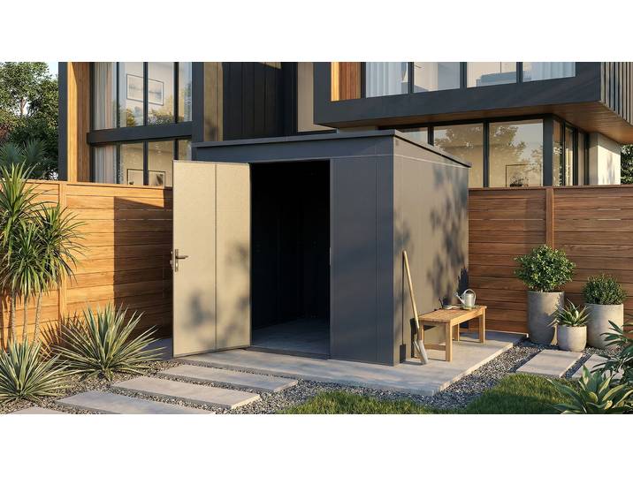 Gerätehaus WEKA Gary 6 , anthrazit, Metall, Gerätehäuser, Gerätehaus, Metall pulverbeschichtet, Größe 6