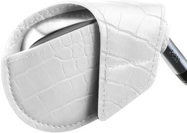 Multisell Products Hub Crocodile Pattern PU Leather Golf Iron Headcover, Waterproof Golf Wedges, Wear Resistant Golf Training Equipment, Head C silver