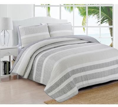 Estate Collection Delray Striped Quilt Set