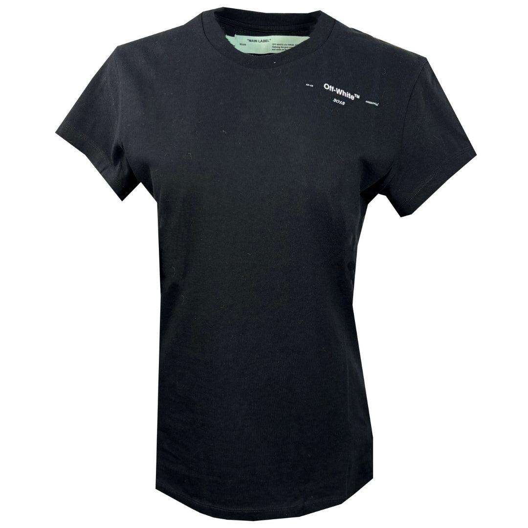 Off-White Woman Logo Schwarzes T-Shirt