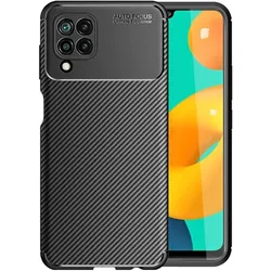 Screenguard Samsung Galaxy M32 Hülle Carbon Design TPU Case (Samsung Galaxy M32), Smartphone Hülle, Schwarz
