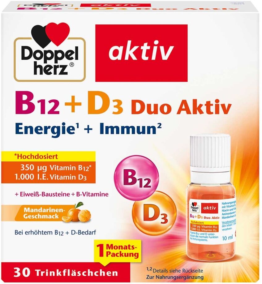Doppelherz B12+d3 Duo Aktiv Trinkampullen