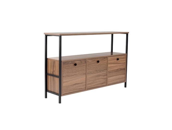 Mid.you Kommode, Schwarz, Walnussfarben, Holzwerkstoff, 120x77x30 cm, Kleinmöbel, Kommoden, Kommoden