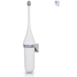 Blanc HYGIENIC *SALE* Toilettenbürste Designer Blanc, Wandmontage, hängend, geschlossen, verschiedene Designs : Farbe - Weiß (mit verchromten Elementen)