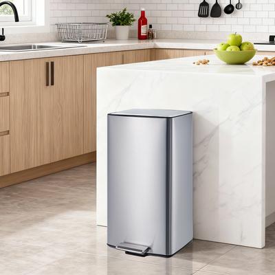 Garvee 10.6 Gal Kitchen Trash Can, Stainless Steel Garbage Can, Rectangular Waste Bin with Filter