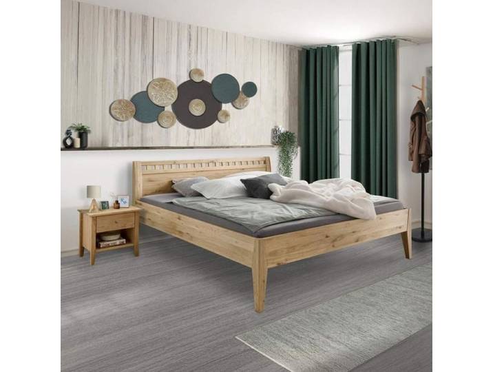 Bett Liran Komfort Wildeiche Massivholz 200x200cm höhenverstellbar