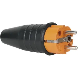 PCE Rubber Schuko Connector Male Orange - 240 V - CEE 7/VII - 16 A