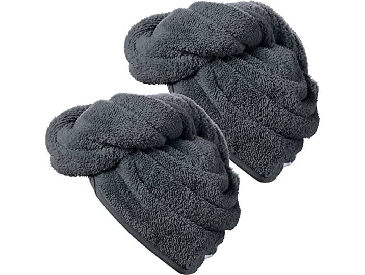 Erwin Müller Turban 2er-Pack Microfaser anthrazit Größe 28x70 cm