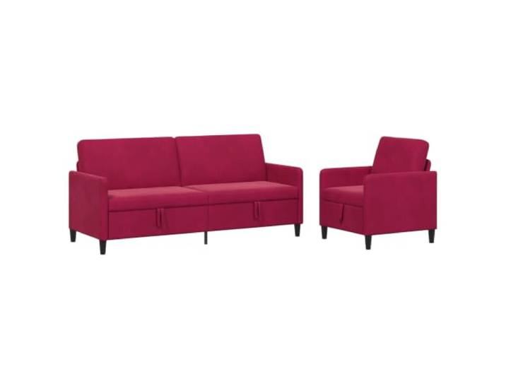 Coespram Sofagarnitur mit Stauraum 2-Teilig Weinrot Couch Set Elegante Couchgarnitur fürs Wohnzimmer mit klappbarem Sitzstauraum, weichem Polyesterbezug und stabilen Kunststofffüßen.