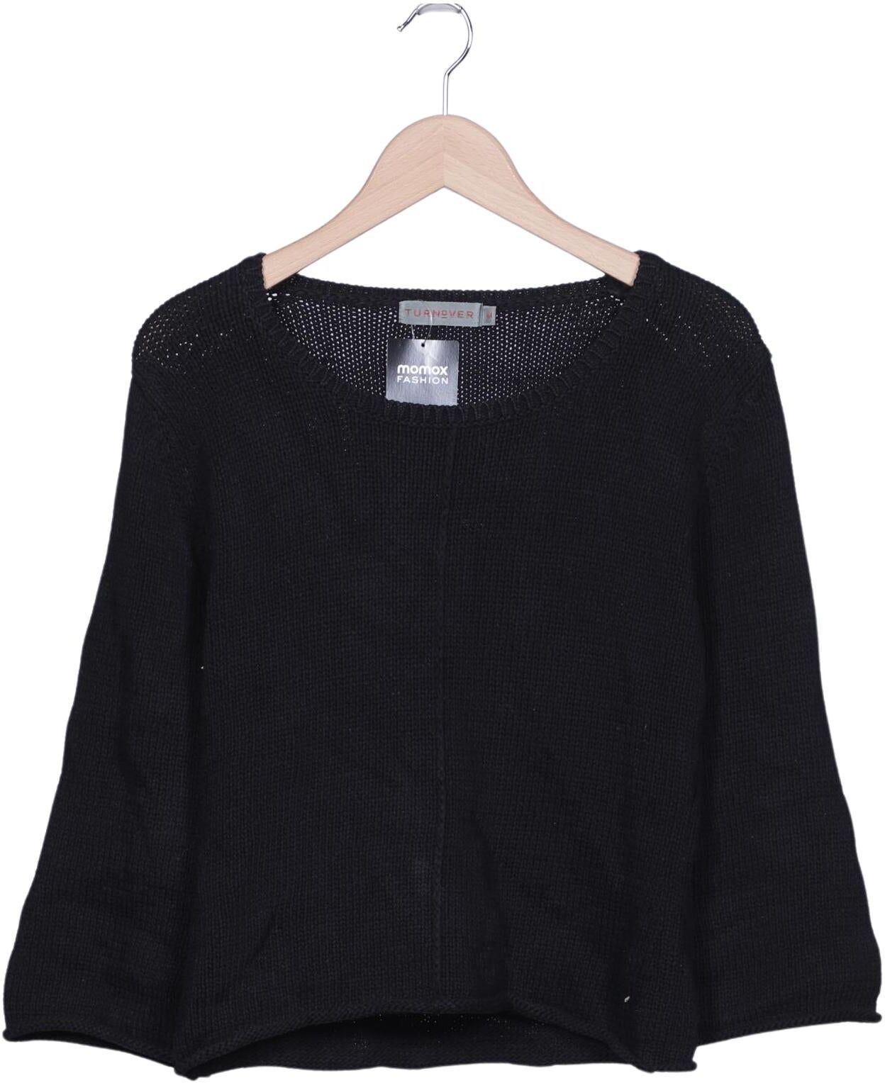 Turnover Damen Pullover, Schwarz, Gr. M, Baumwolle - Second Hand