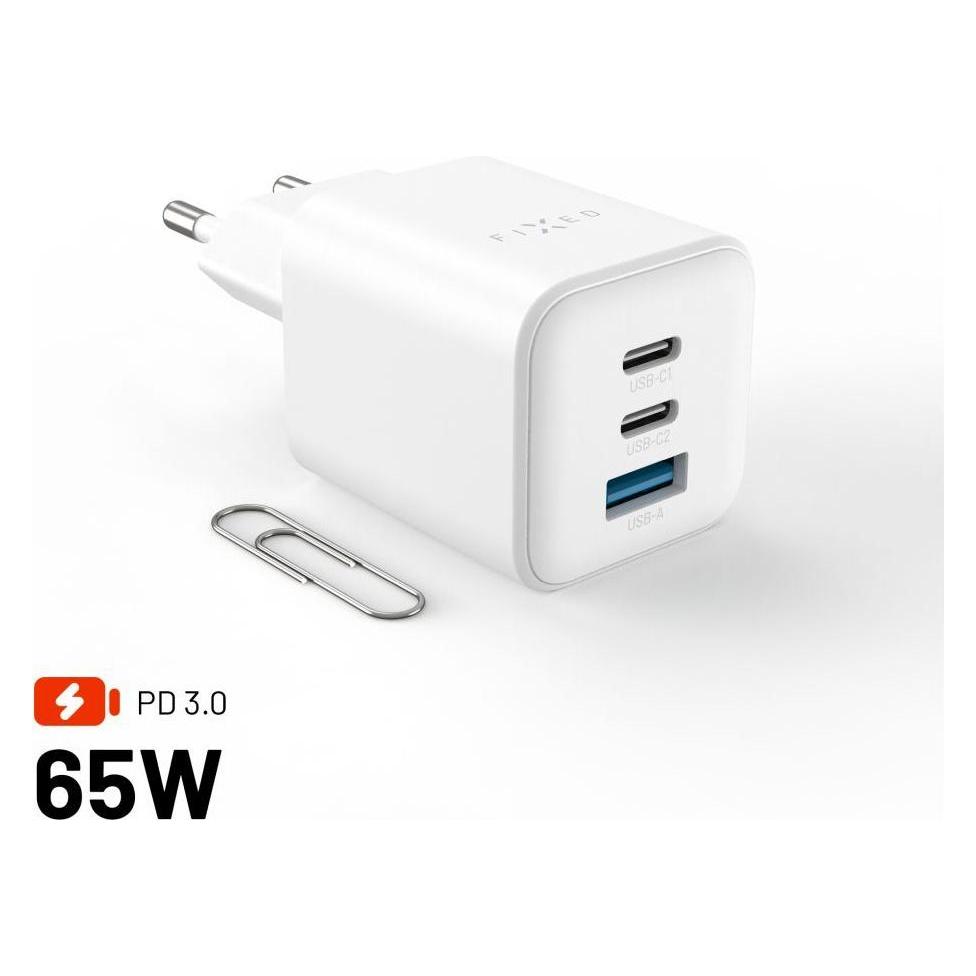Fixed nabíječka,2xUSB-C,FIXCG65M-2C1A-WH (65 W, 3 Ports) (FIXCG65M-2C1A-WH)