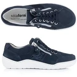 VITAFORM Damen-Sneaker Nubuk-/Softnappaleder 2 Reißverschlüsse EXTRAWEIT