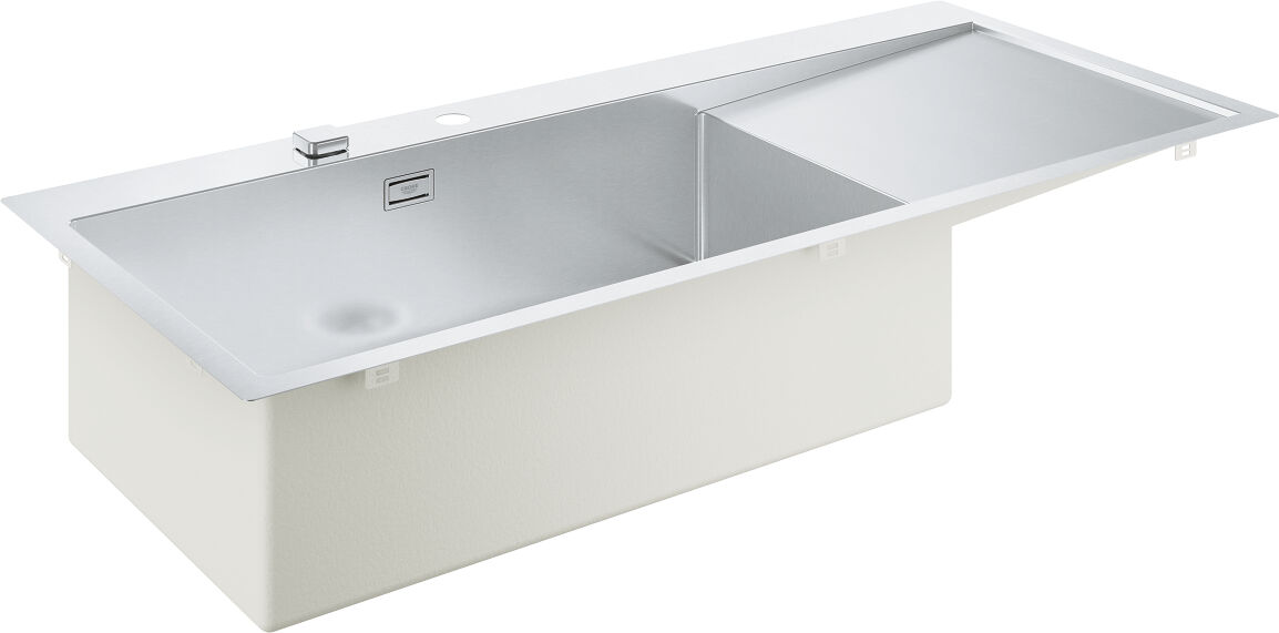 Grohe Éviers cuisine 31581SD1 116x52cm, Inox , avec égouttoir, gauche, peut être installé à gauche