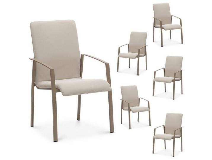GARTENSTÜHLE VERANO 6er-Set beige