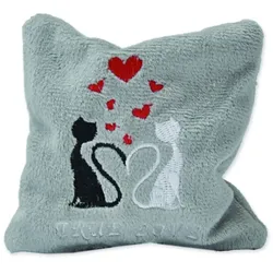 Aumüller Katzenspielkissen True Love Mini - Schmuseplüsch grau