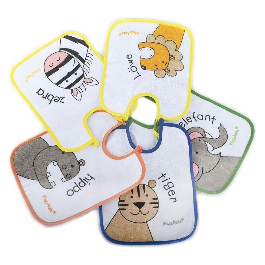 Playshoes Lätzchen 5er Pack Tiermotive (PLAYSHOES)