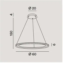 EDGE Pendelleuchter mit LED 66W mattweiß Perenz