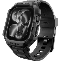 Spigen - Rugged Armor Pro (ACS11883) – Apple Watch 12 43 mm – Mattschwarz, Smartwatch Zubehör, Schwarz