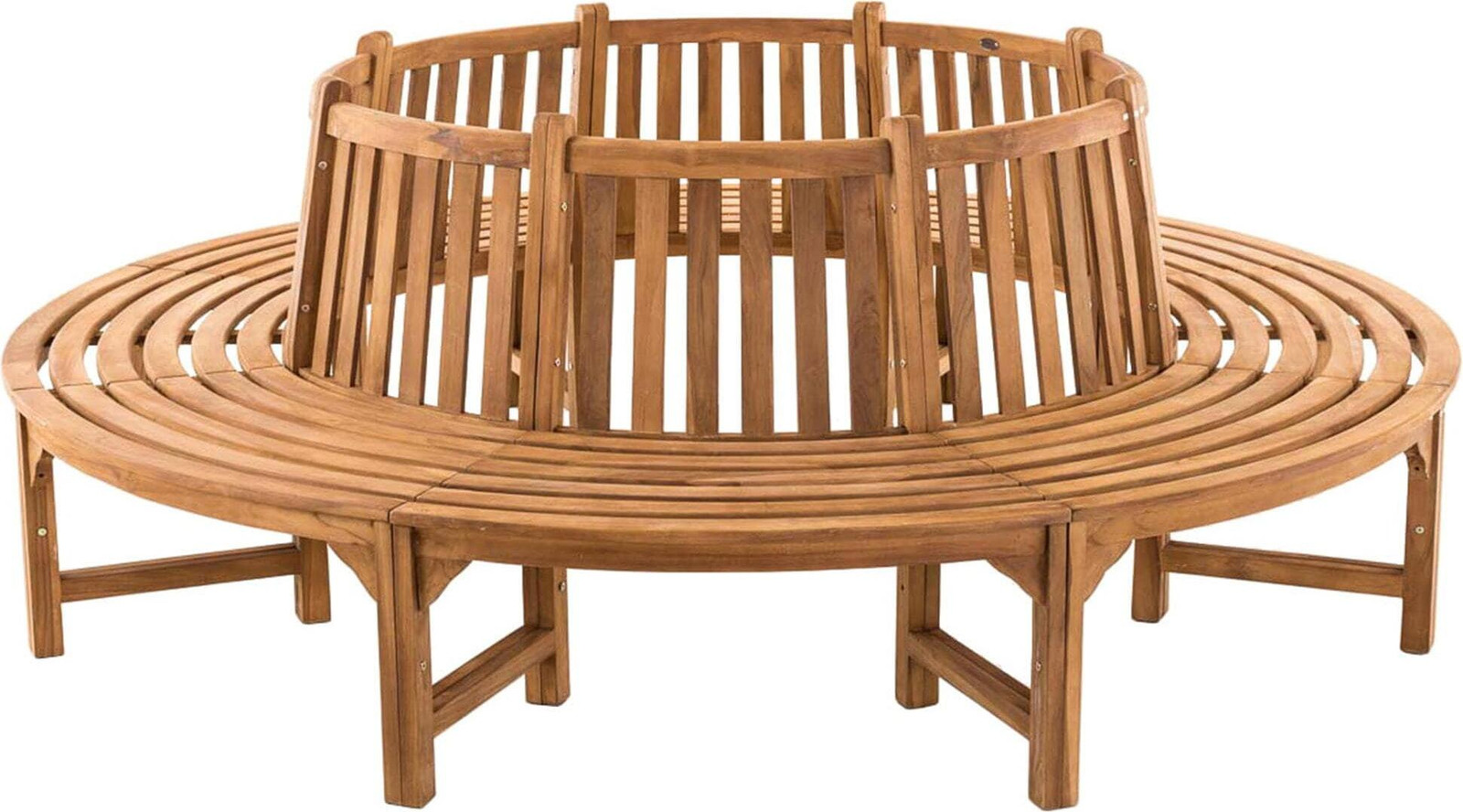 CLP Baumbank Novum ronde plantenstandaard in kleur teak, Hoogte: 250 cm