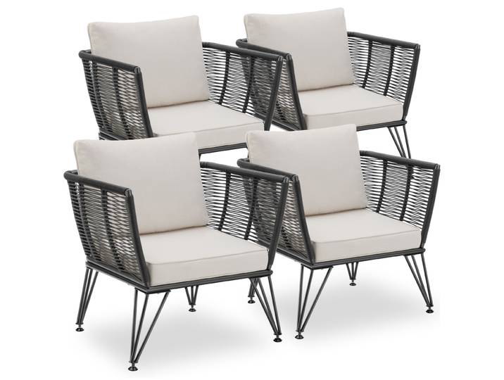 Garten-Loungesessel Sundo im Rope-Design - 4er Set