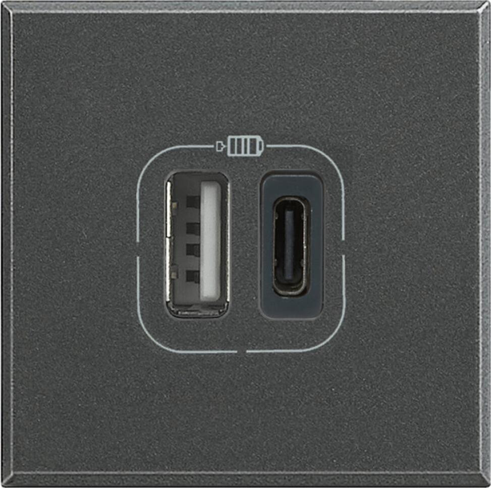 Legrand HS4287C2 USB-stopcontact met 2 poorten, antraciet