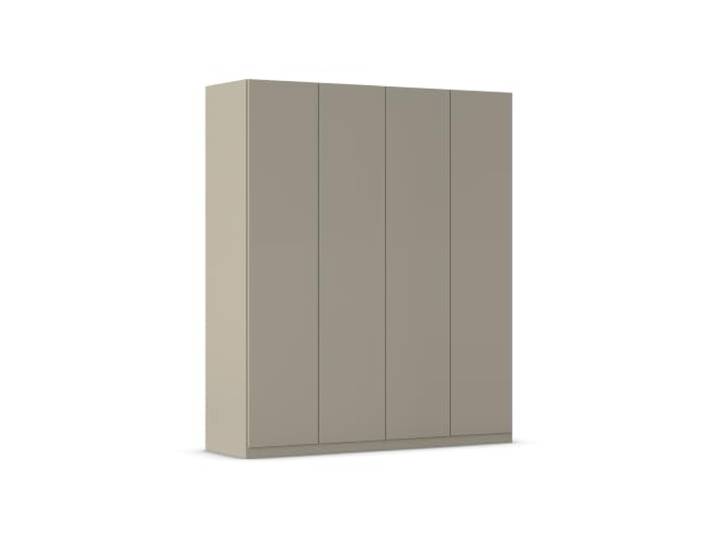 Rauch Möbel LUNIK, Kleiderschrank, Farbe Fango, Breite 181 cm Schrank mit patentiertem Schnellmontagesystem, 4-türig, Push-to-open-Funktion, Zubehör Classic, Schlafzimmer, Garderobe