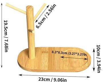Inspire Essentials Bamboo Mug Tree Holder Coffee Cup Rack Counter Organizer a