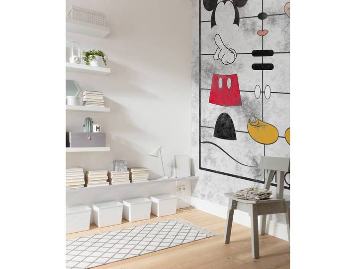 Papier peint intissé Mickey Kit 200 x 280cm Multicolore