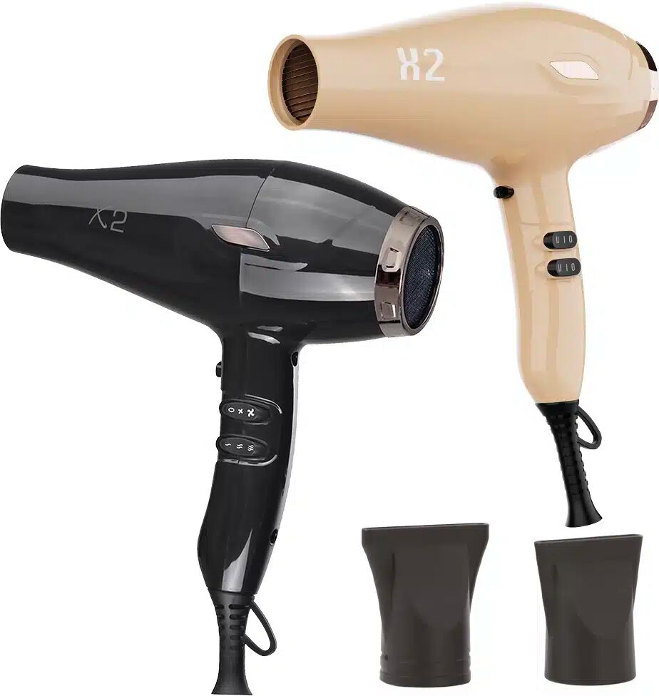 Melcap Phon Professionale X2 Shine 2300W Nero o Beige con Diffusore Asciugacapelli Professionale con Motore AC NERO