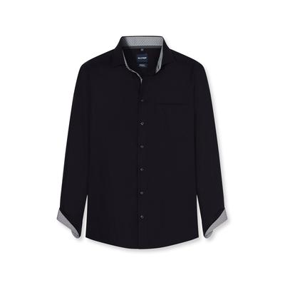 Businesshemd OLYMP "OLYMP Luxor, Modern Fit, Global Kent mit extra langem Arm", Herren, Gr. 40, Normaler Arm, schwarz, 100% Baumwolle, Hemden