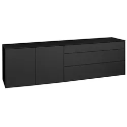 Mäusbacher TV-Lowboard Monza Glas Grau Anthrazit