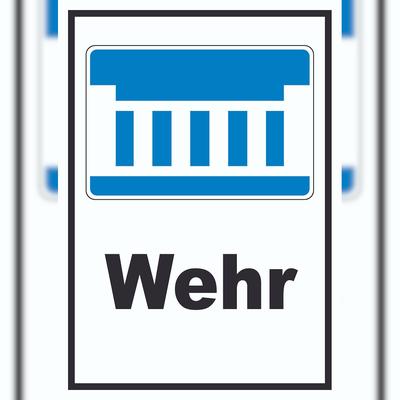 HB-Druck Wehr oder Staustufe Symbol und Text A0 (841x1189mm)