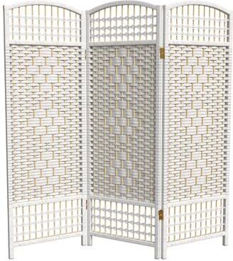 Red Lantern 4 ft. Short Fiber Weave Folding Screen