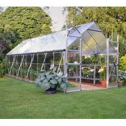 Palram - Canopia Aluminium Gewächshaus Balance 820 | Silber | 607x244x229 cm - Silber