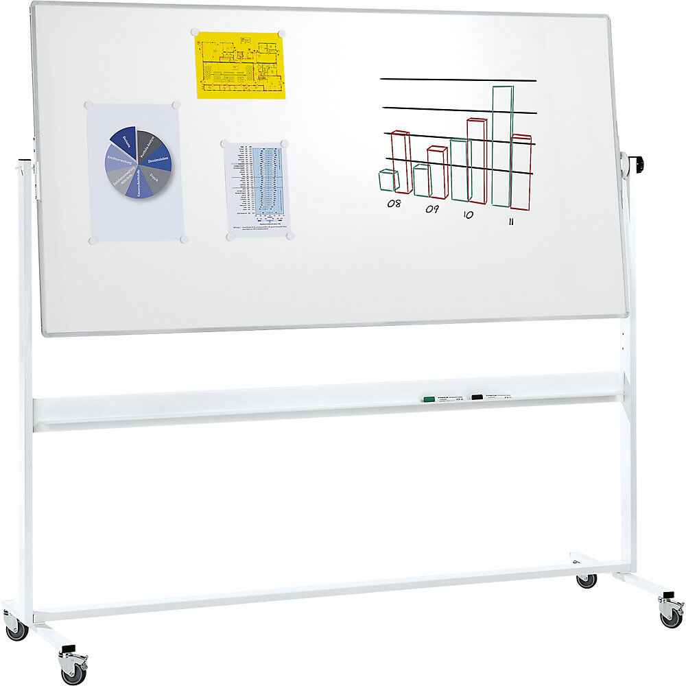 Mobile Drehtafel, doppelseitig, Stahlblech, lackiert, BxH 1500 x 1000 mm eurokraft pro