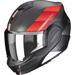 Scorpion EXO-Tech Evo Carbon Genus, Modularhelm - Matt Schwarz/Grau/Rot - S