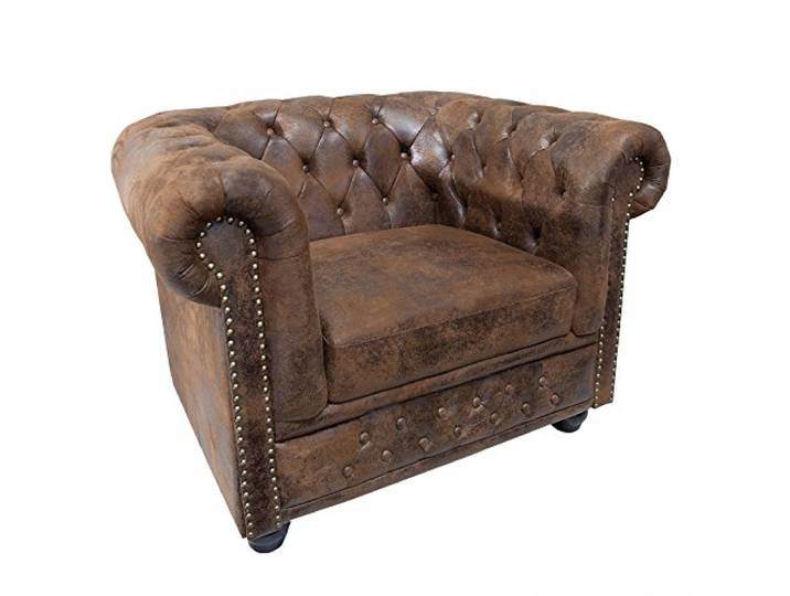 invicta INTERIOR Edler Chesterfield Sessel Antik braun mit Knopfheftung Wohnzimmersessel Fernsehsessel Polstersessel